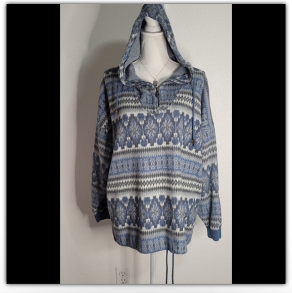 French Country Express Aztec design pull over hoodie size medium - Picture 1 of 6
